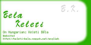 bela keleti business card